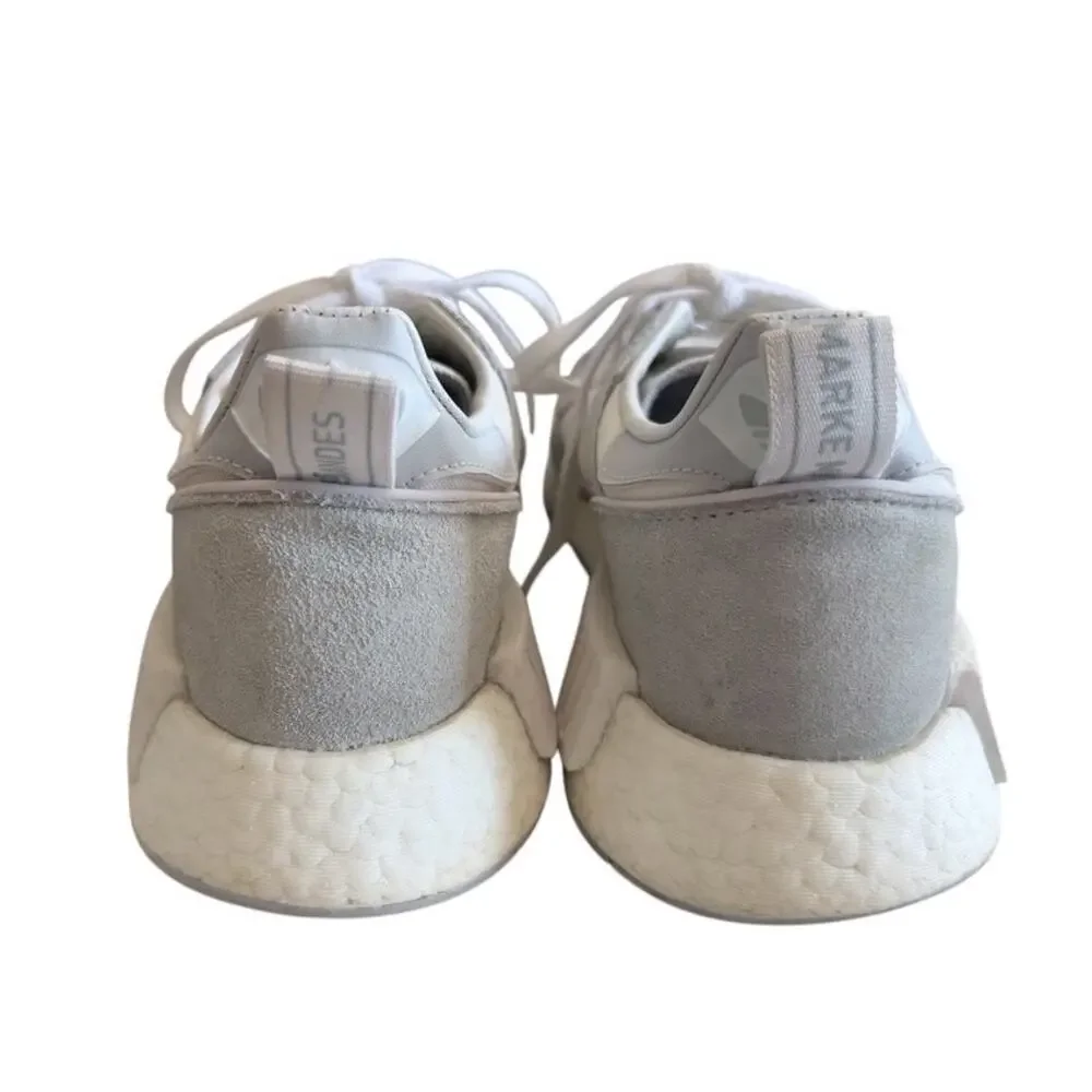 Adidas Boston Super R1 Sneakers Trainers 7 Men Triple White Grey Suede Workout